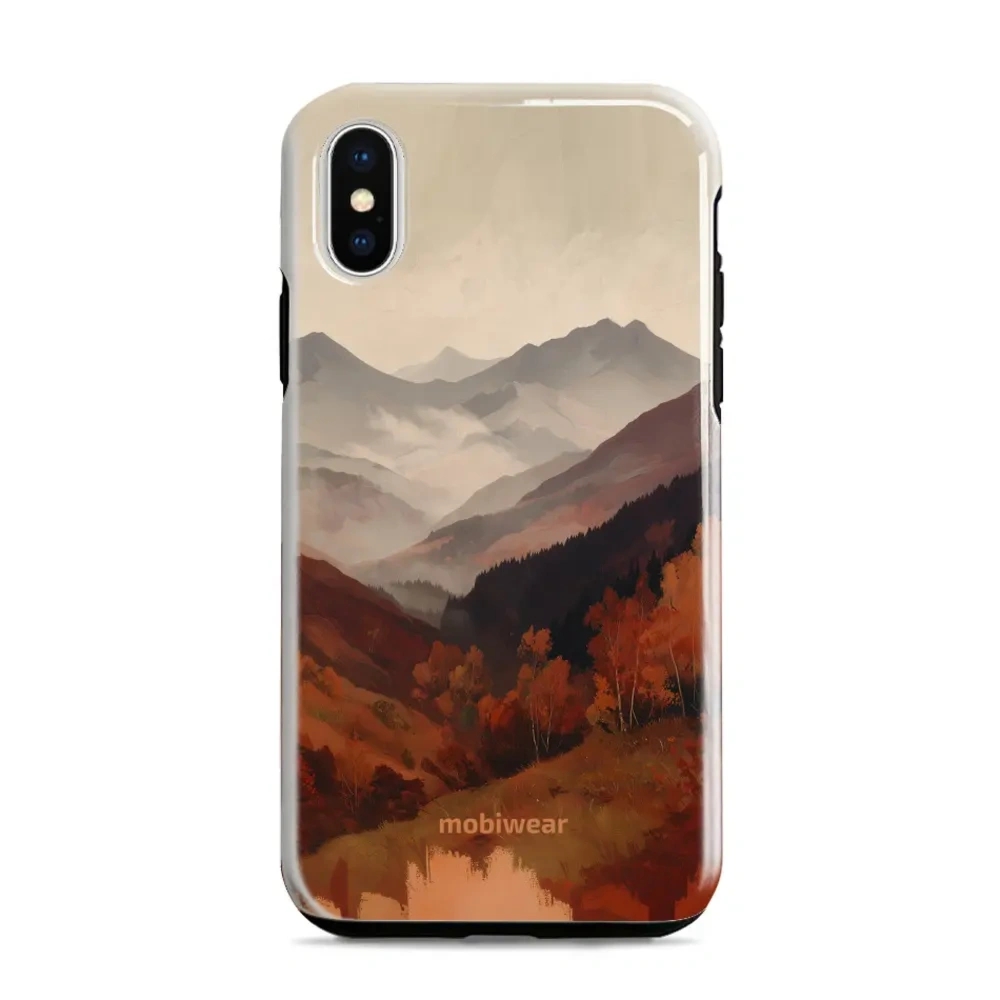 Etui ochronne do iPhone XR, Mobiwear Elite Pro, mglista dolina w górach