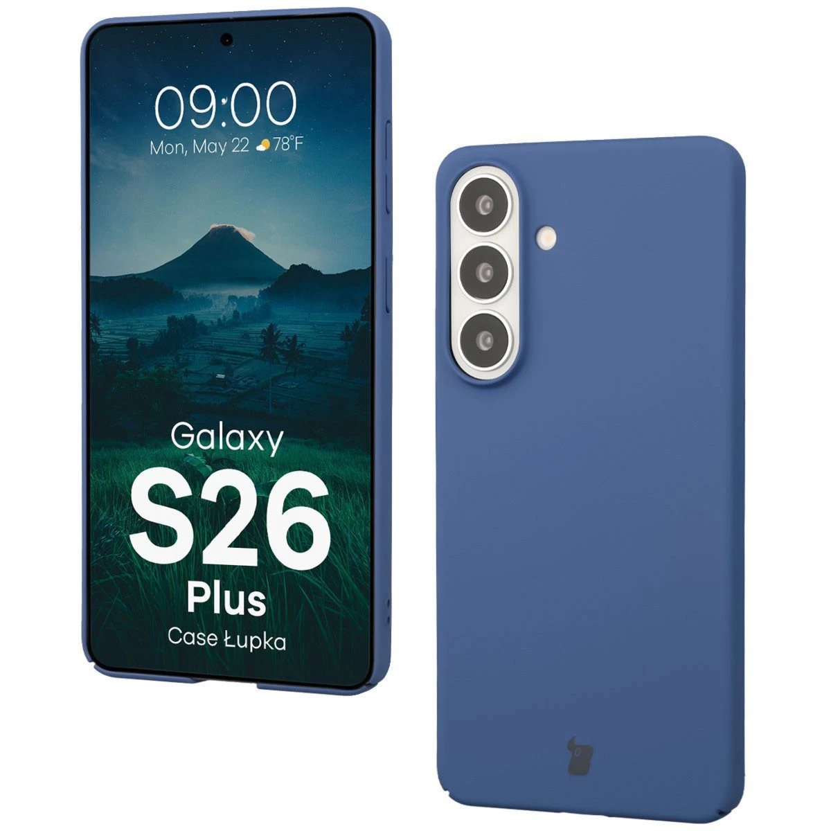 Etui Bizon Case Łupka do Galaxy S26 Plus, niebieskie