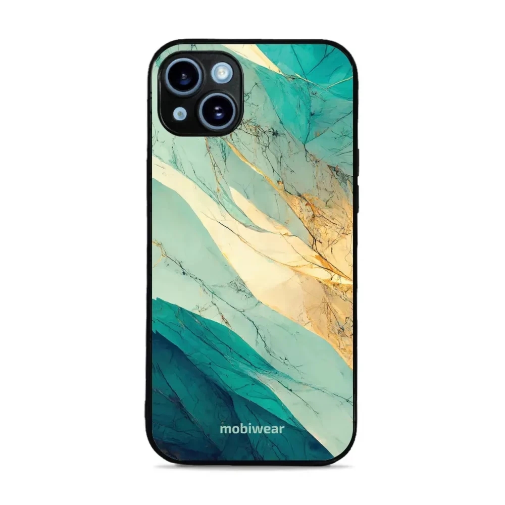 Etui ochronne do iPhone 14 Plus, Mobiwear Glossy Case, turkusowy marmur