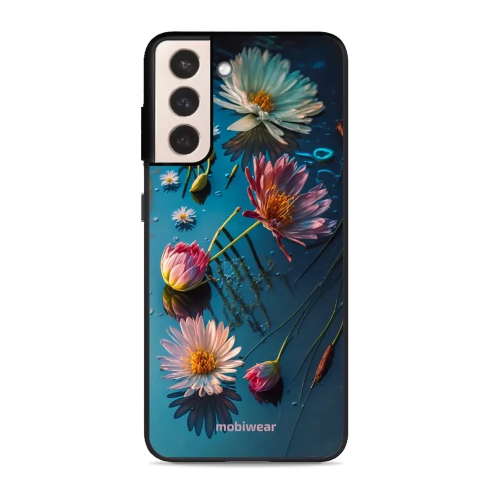 Etui ochronne do Galaxy S21 Plus, Mobiwear Glossy Case, niebiesko-kwieciste