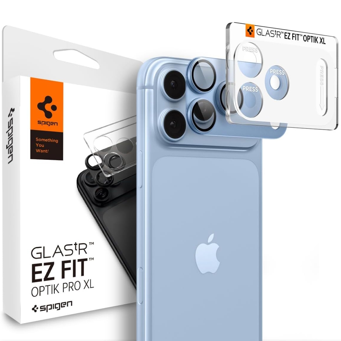 OUTLET: Szkło na aparat Spigen Glas.tR Ez Fit Optik Pro XL 1-Pack do iPhone 18 Pro, niebieskie