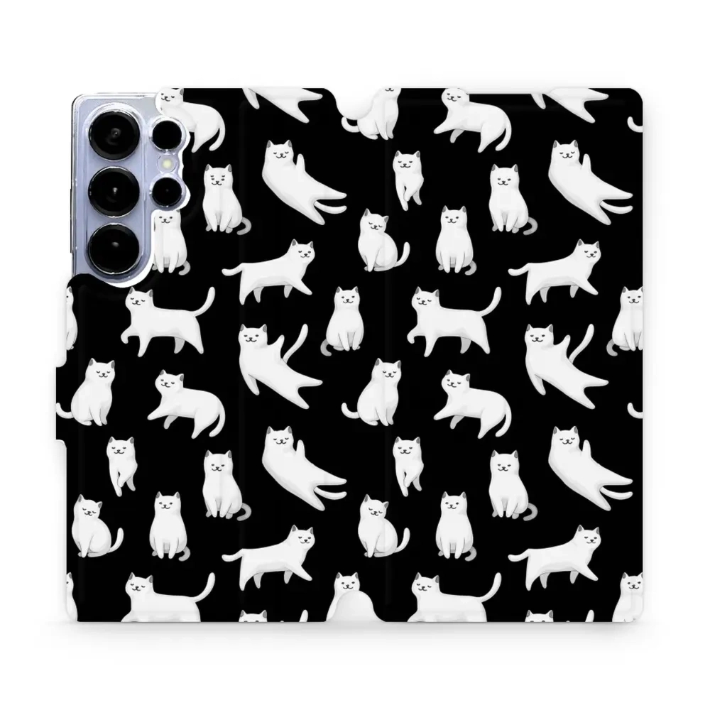 Etui z klapką do Galaxy S25 Ultra, Mobiwear Book, kotki luna
