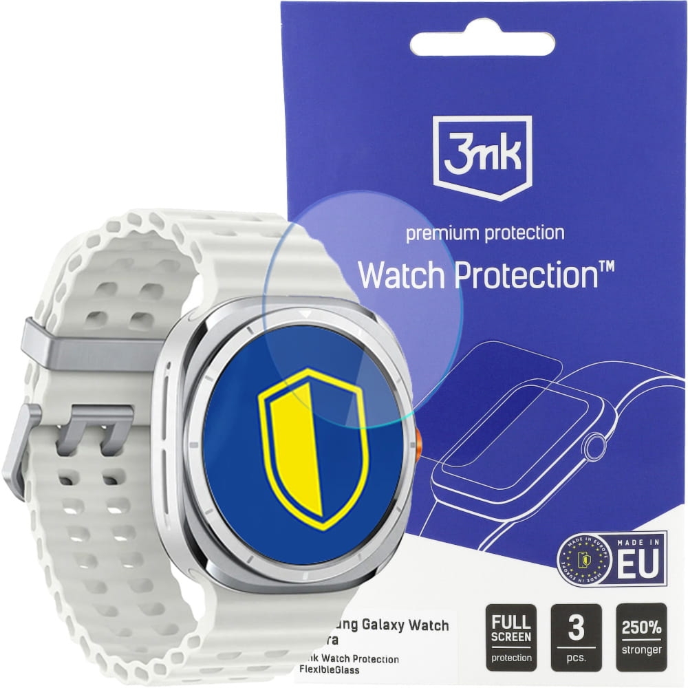 OUTLET: Szkło hybrydowe 3mk Watch Protection do Samsung Galaxy Watch Ultra 2 / 1, 3 sztuki