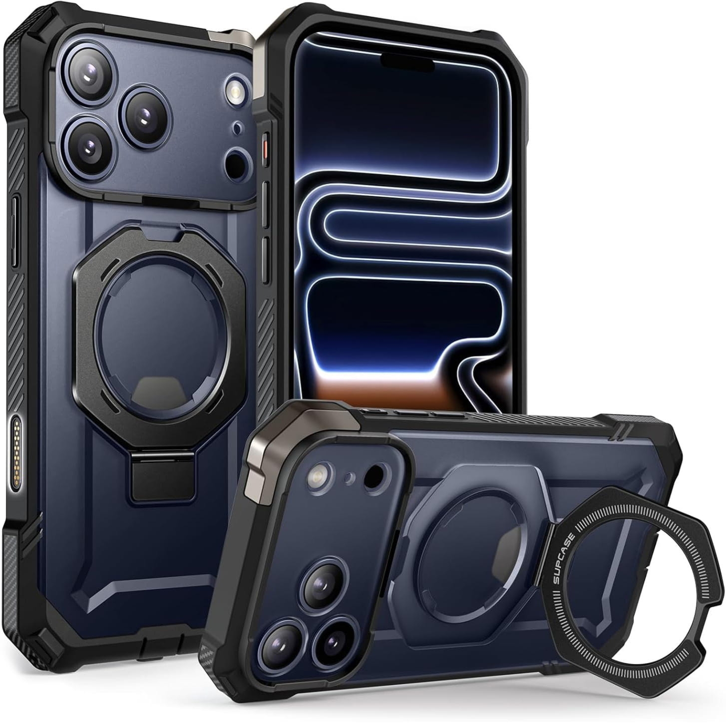 Etui pancerne Supcase UB Grip Mag do MagSafe (CC) do iPhone 17 Pro Max, czarno-przezroczyste