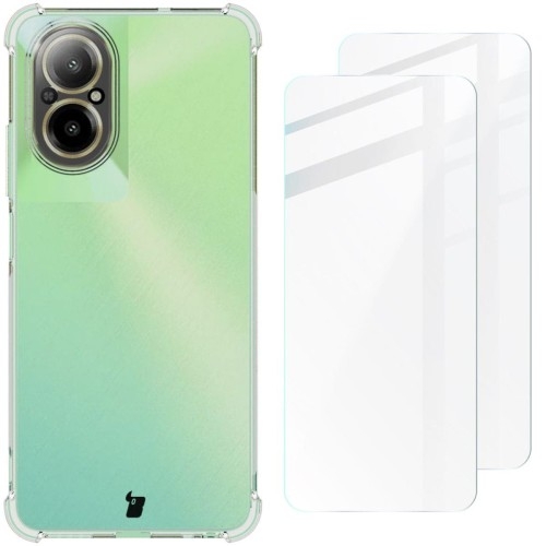 Image of Etui + 2x szkło Bizon Case Clear Pack do Realme C67 4G, przezroczyste