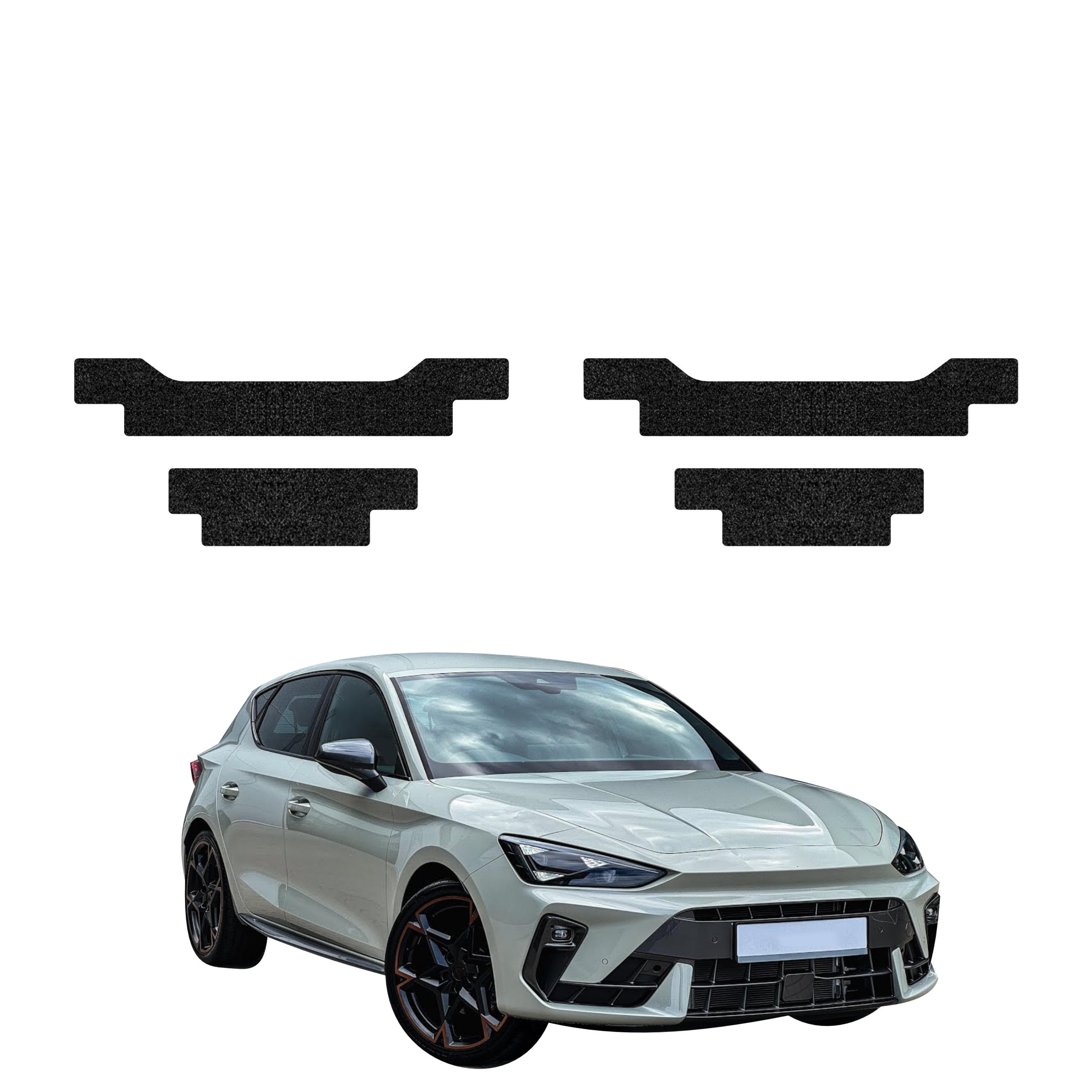 4w1 Czarna powłoka techniczna Grizz Protector na progi Cupra Leon Hatchback (2024-2026)