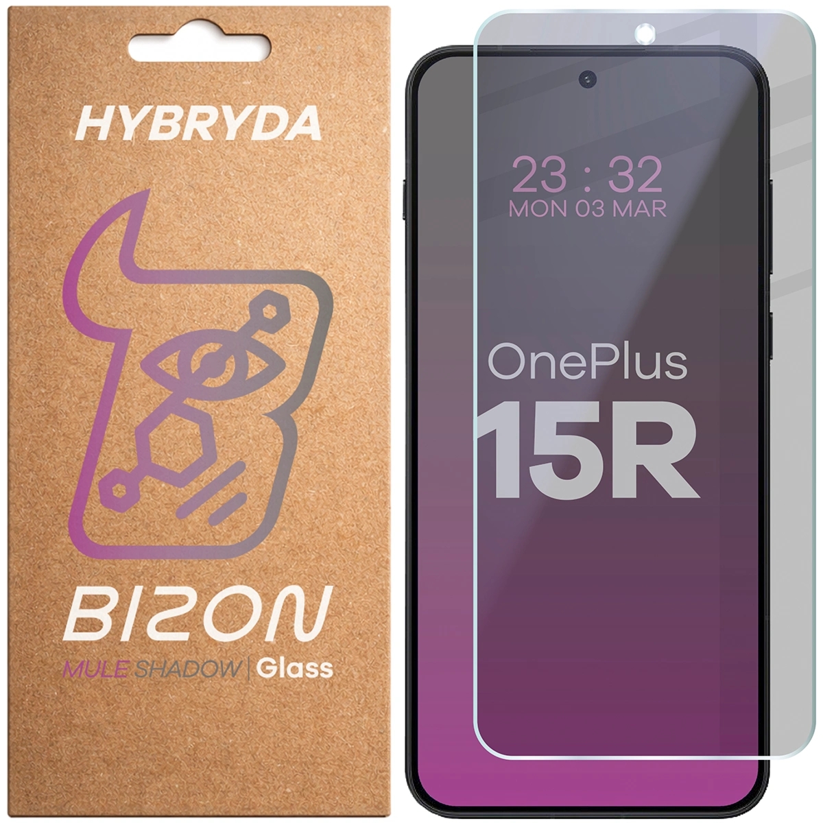 Prywatyzujące szkło hybrydowe Bizon Hybrid Shadow do OnePlus 15R, matowe