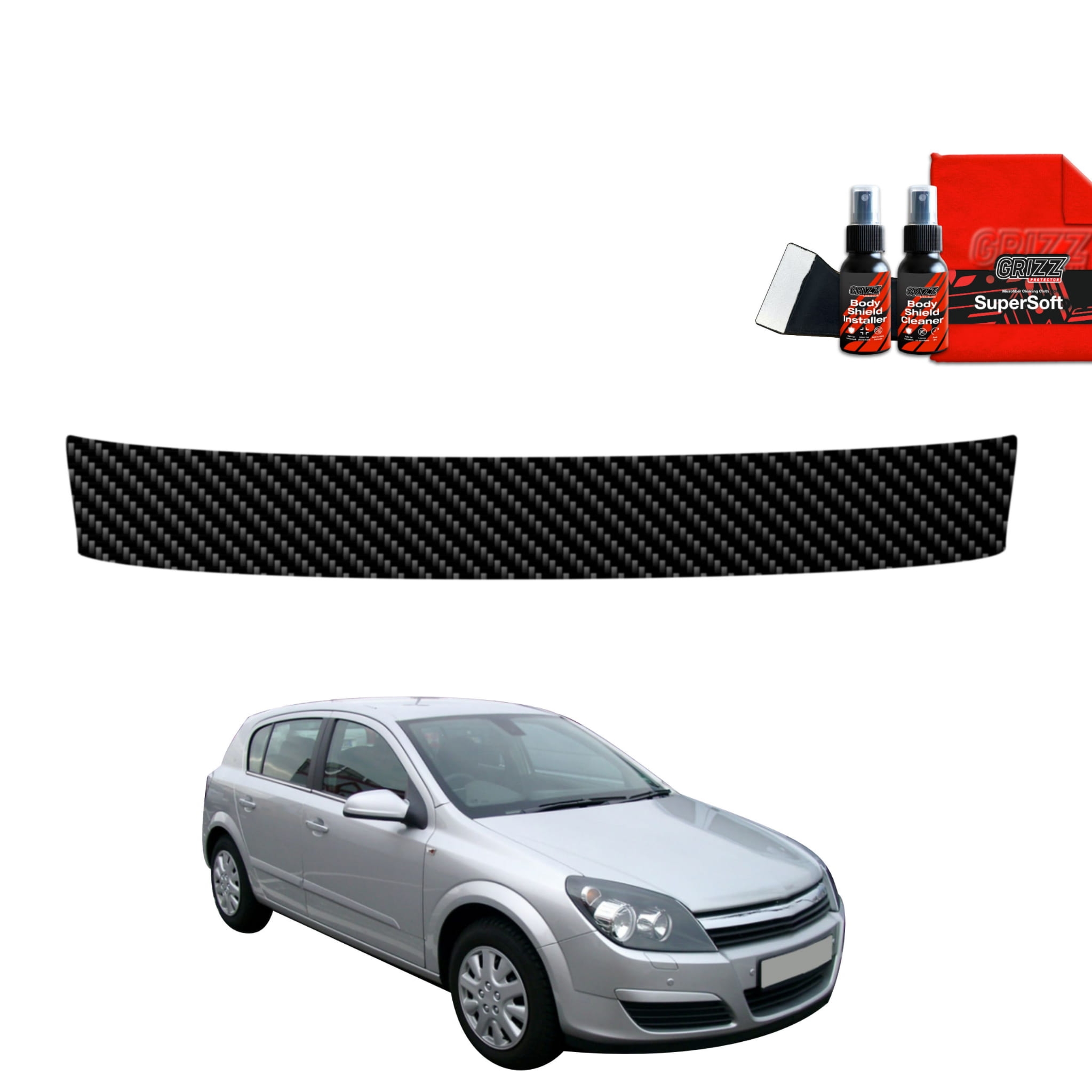 Folia karbonowa Grizz Protector na próg bagażnika do Opel Astra H Hatchback 5D (2004-2014)