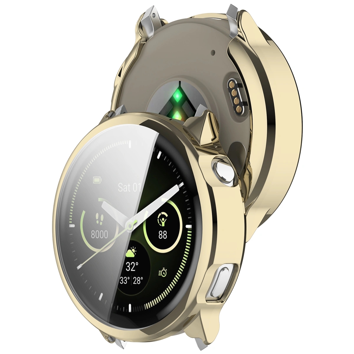 Etui z osłoną ekranu Bizon Case Watch Felipe do Garmin Venu 4 45 mm, złote