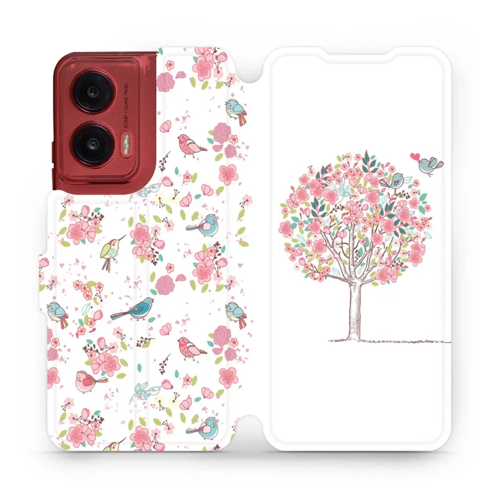 Etui z klapką do Motorola Moto G35 5G, Mobiwear Book, różowy gaj