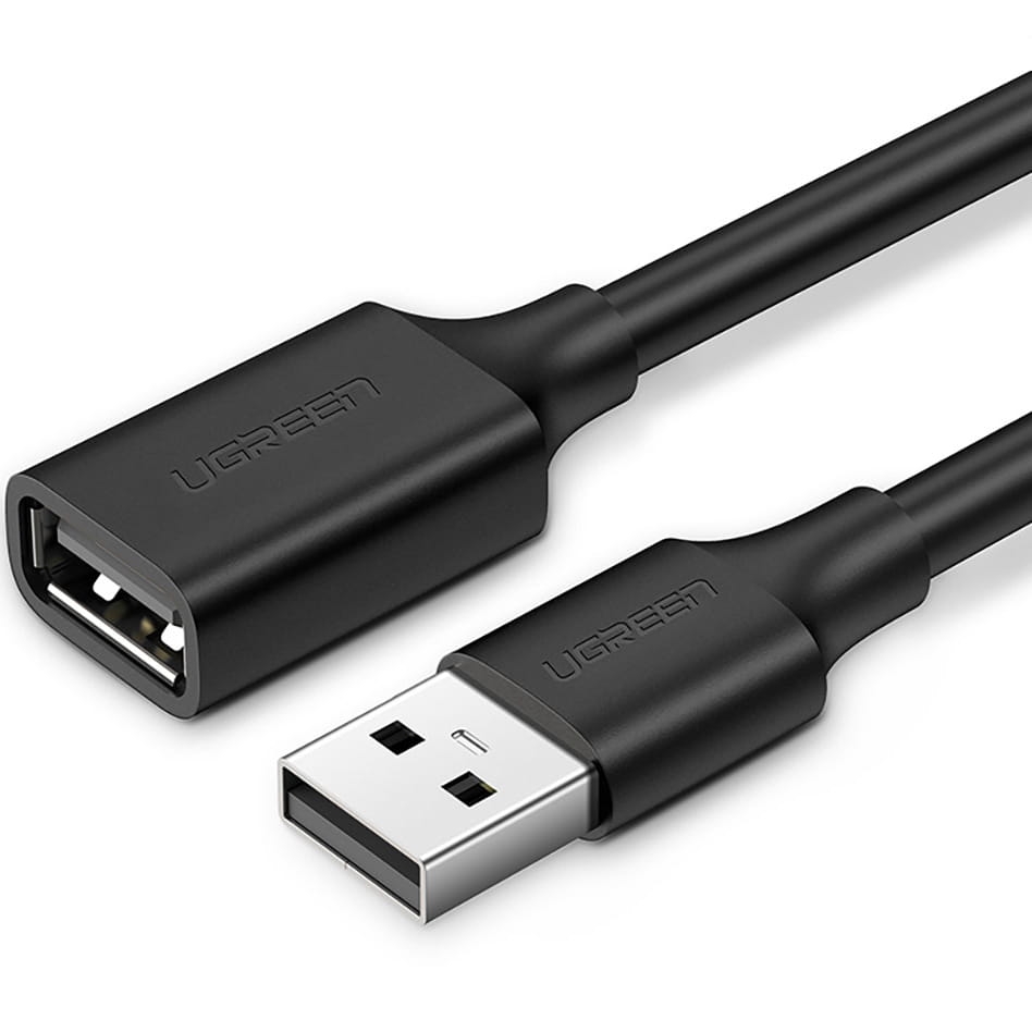 Image of Kabel przejściówka Ugreen USB 2.0 (żeński) - USB 2.0 (męski), przedłużacz 30 MB/s, 5m, czarny