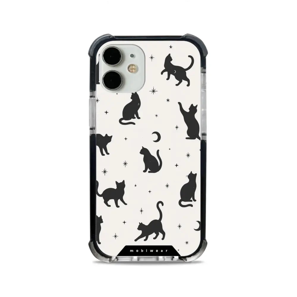 Etui ochronne do iPhone 12 Mini do MagSafe, Mobiwear Elite Bumper, kocia noc