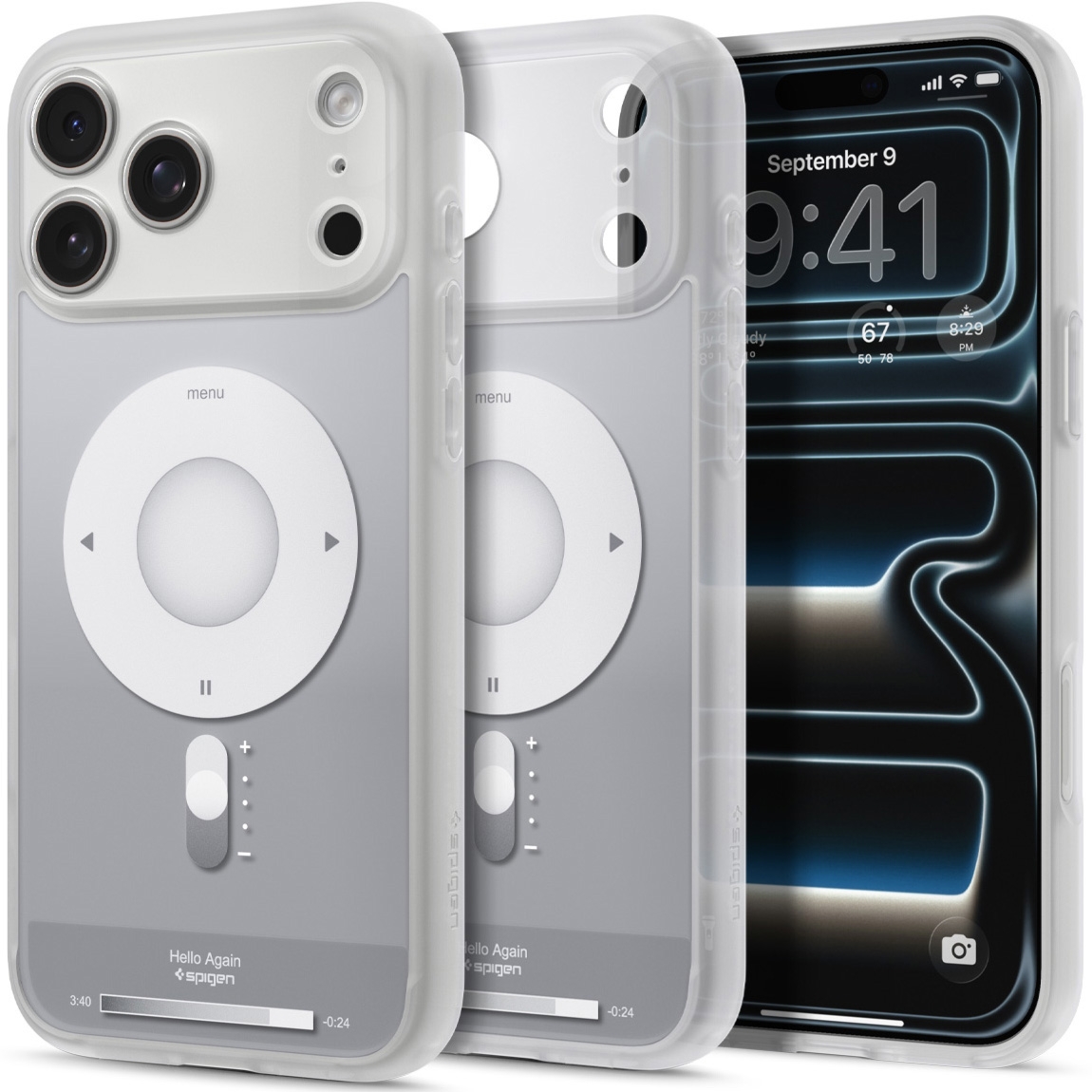 Etui Spigen Ultra Hybrid Mag do MagSafe do iPhone 18 Pro, szaro-białe (Classic)