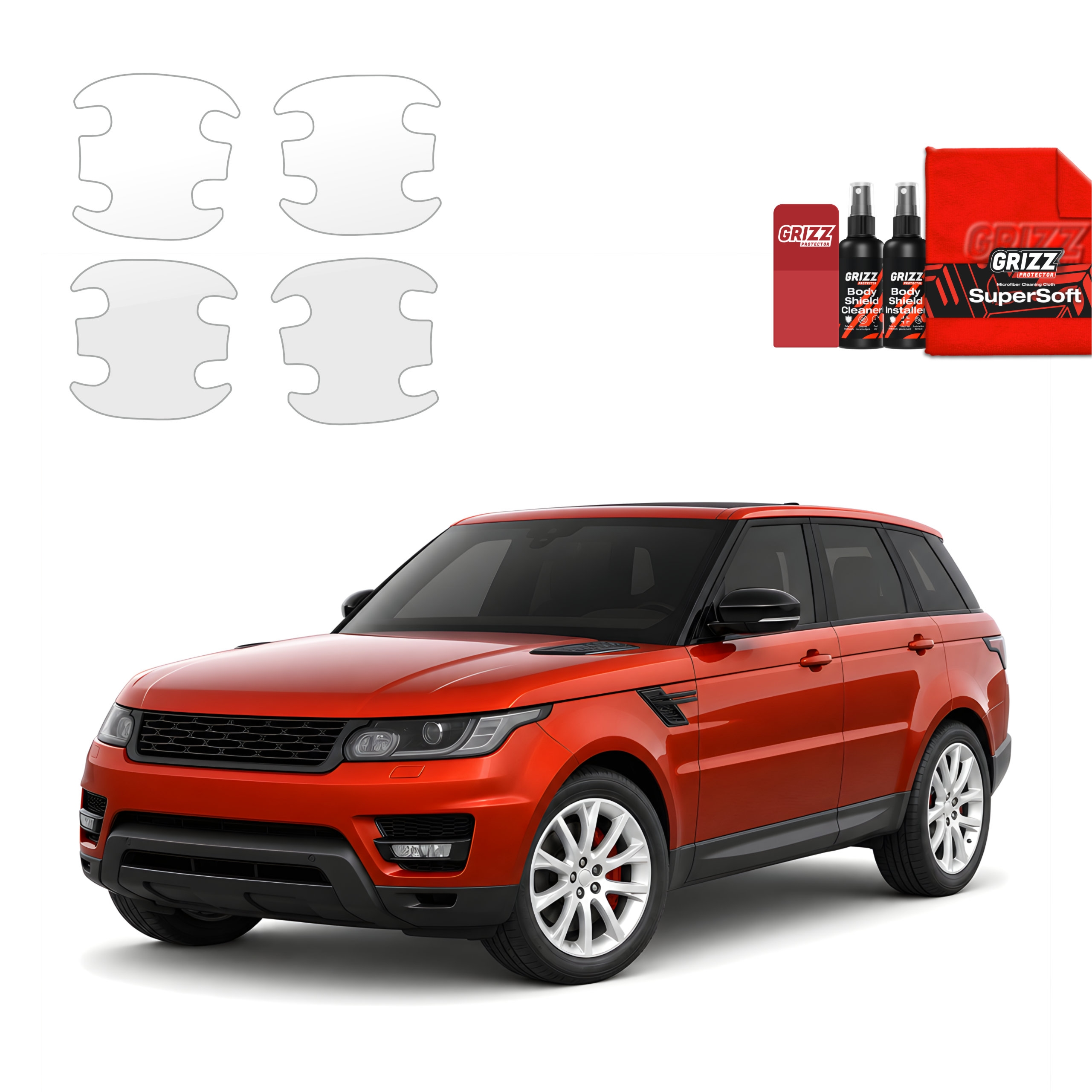 4w1 Bezbarwna folia ochronna Grizz Protector pod klamki Range Rover Sport 2 (2013-2022)
