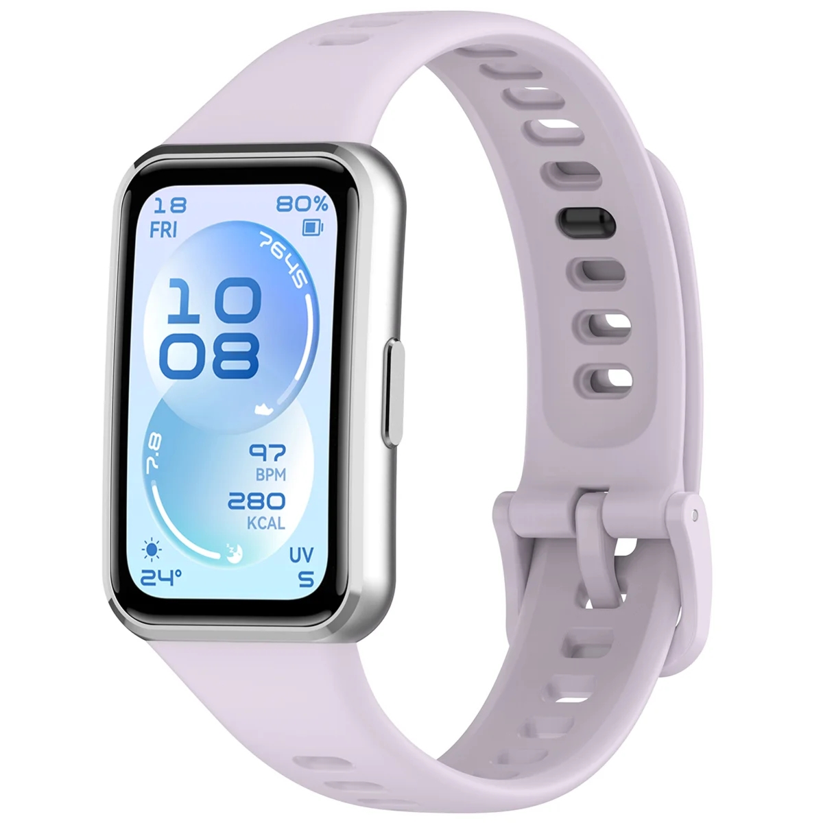 Silikonowy pasek Bizon Strap Watch Silicone do Huawei Band 11 / 11 Pro, jasnofioletowy