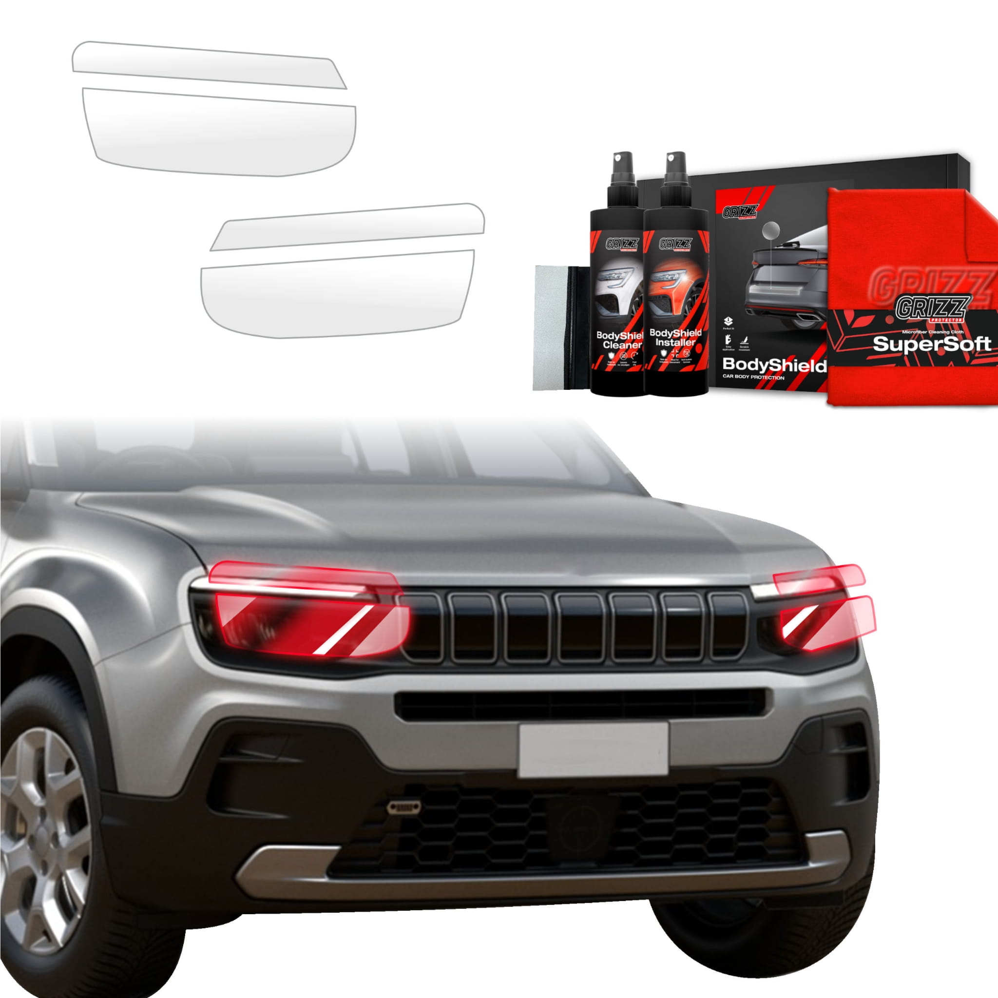 4w1 Folia ochronna Grizz Protector na lampy do Jeep Avenger (2023-2026)