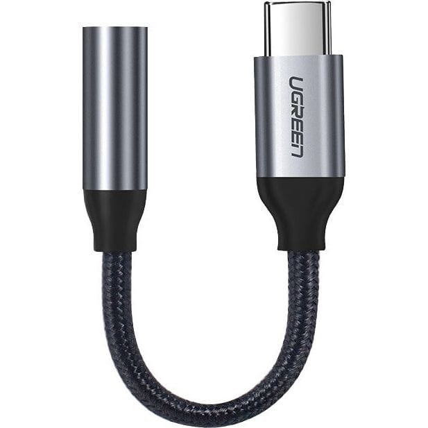 Image of OUTLET: Kabel / adapter Ugreen przejściówka do słuchawek mini jack na USB-C, 10cm, szary