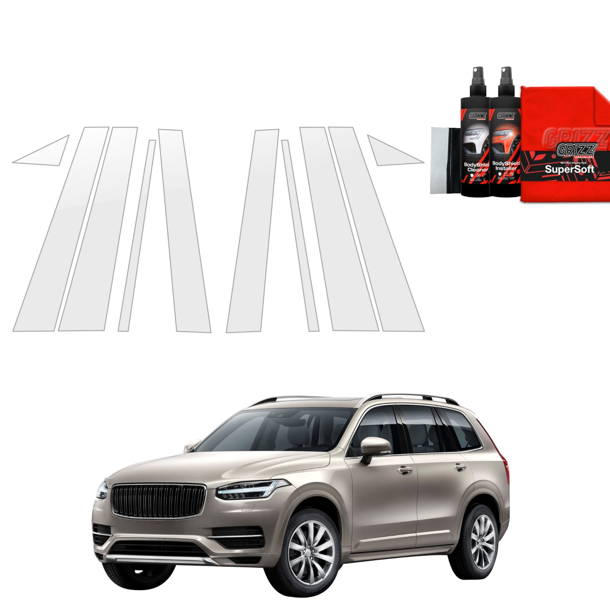 10w1 Folia ochronna na słupki Grizz Protector do Volvo XC90 (2015-2020)