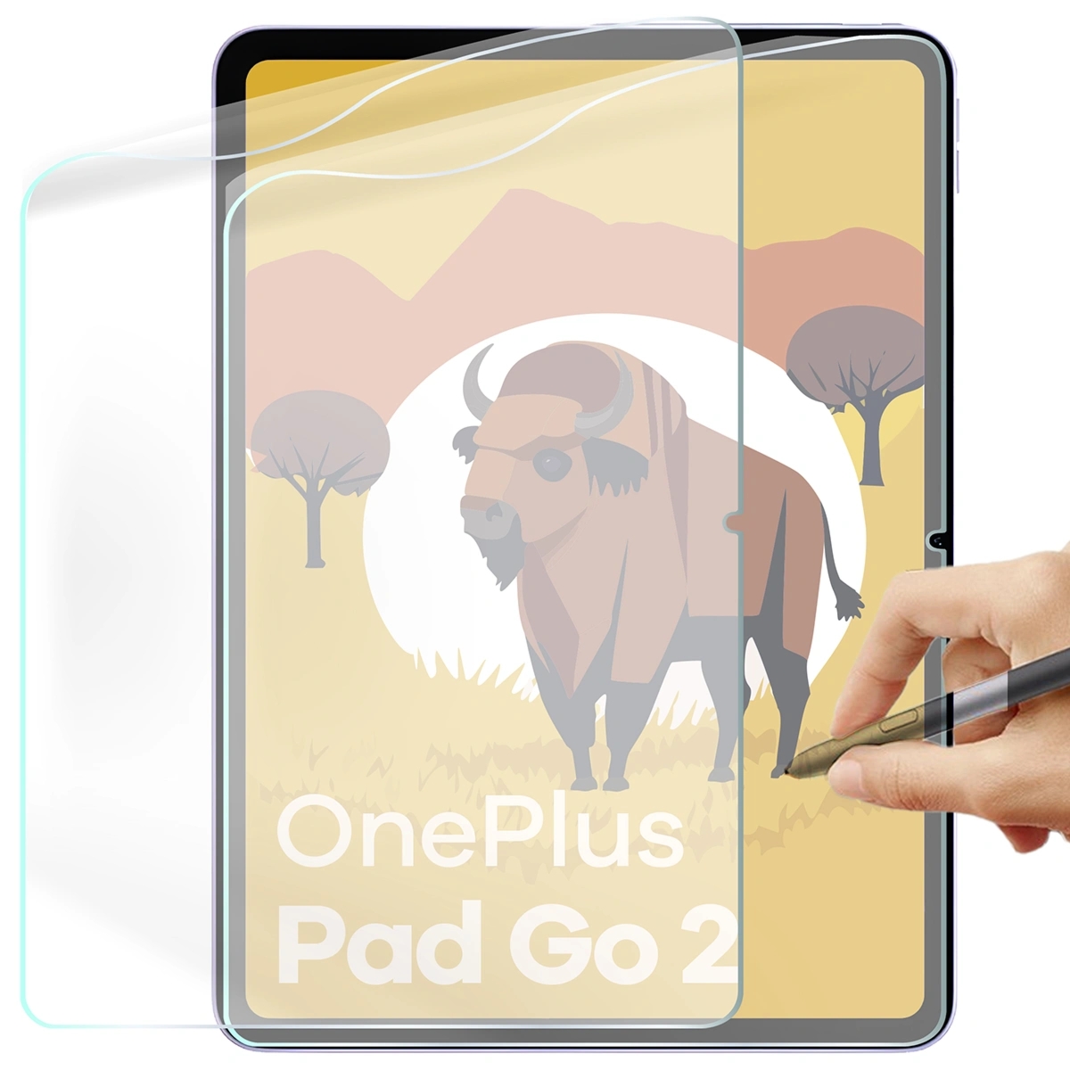 Folia imitująca papier Bizon Film Tab Papirus Duo do OnePlus Pad Go 2, 2 sztuki