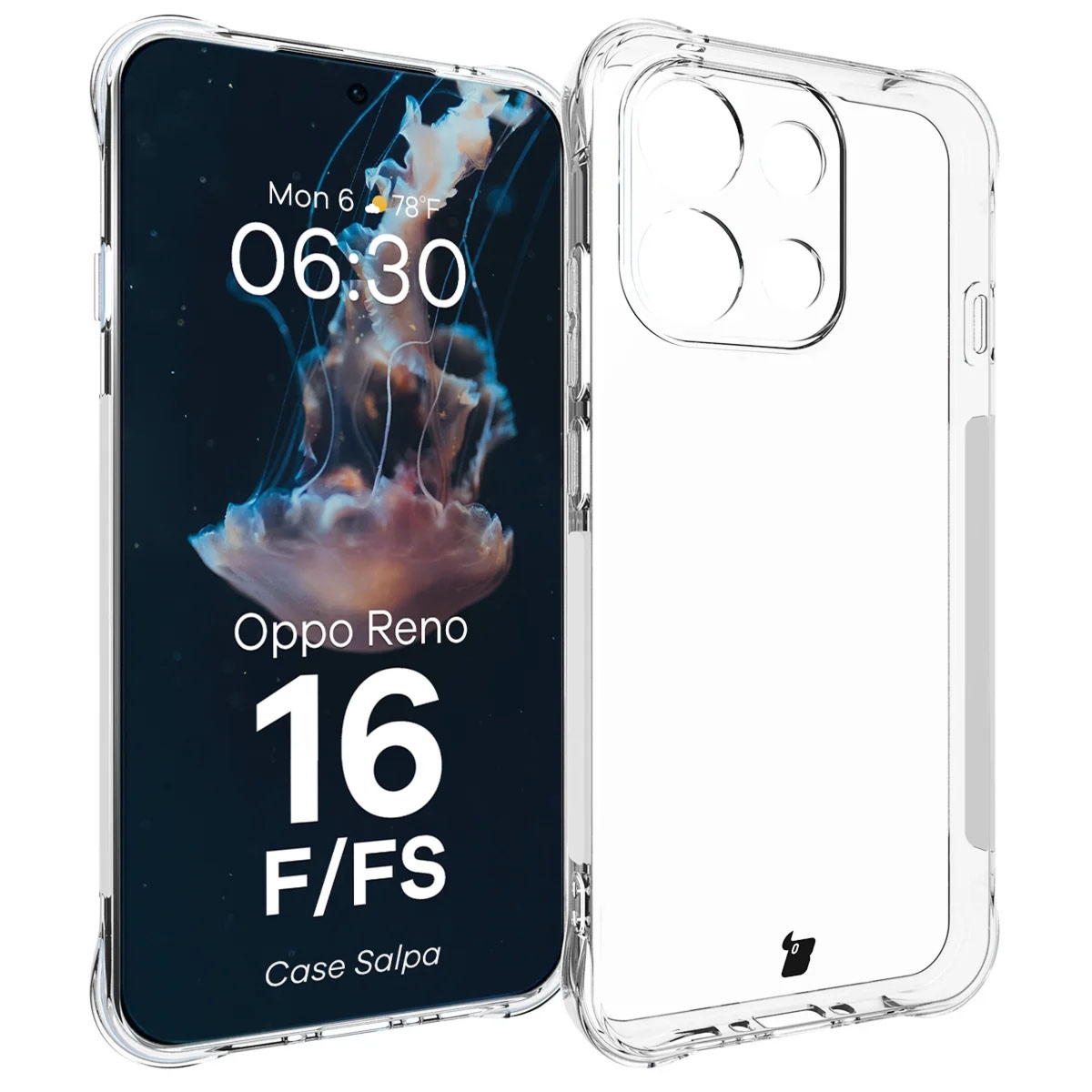 Elastyczne etui Bizon Case Salpa do Oppo Reno16 F / Reno16 FS 5G, przezroczyste