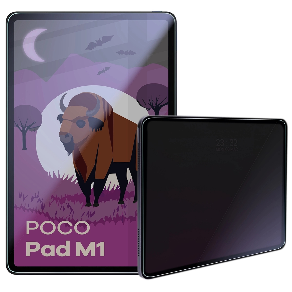 Prywatyzujące szkło hybrydowe Bizon Tab Hybrid Shadow do Xiaomi Poco Pad M1, matowe