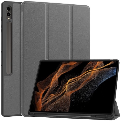 Image of Etui Bizon Case Tab Lizard do Galaxy Tab S10 Ultra / S9 Ultra, szare