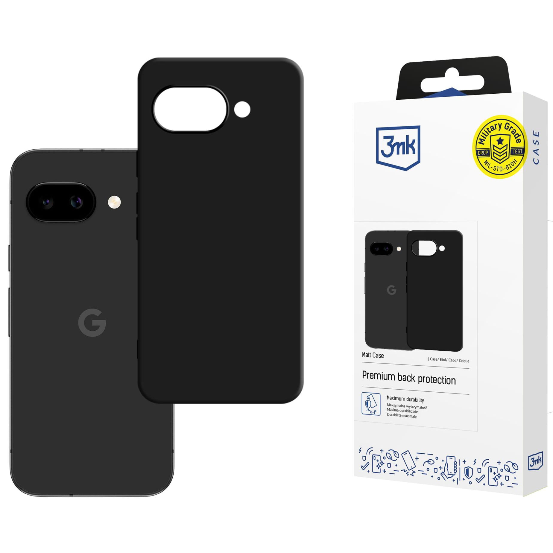 Etui 3mk Matt Case do Google Pixel 10a, czarne matowe