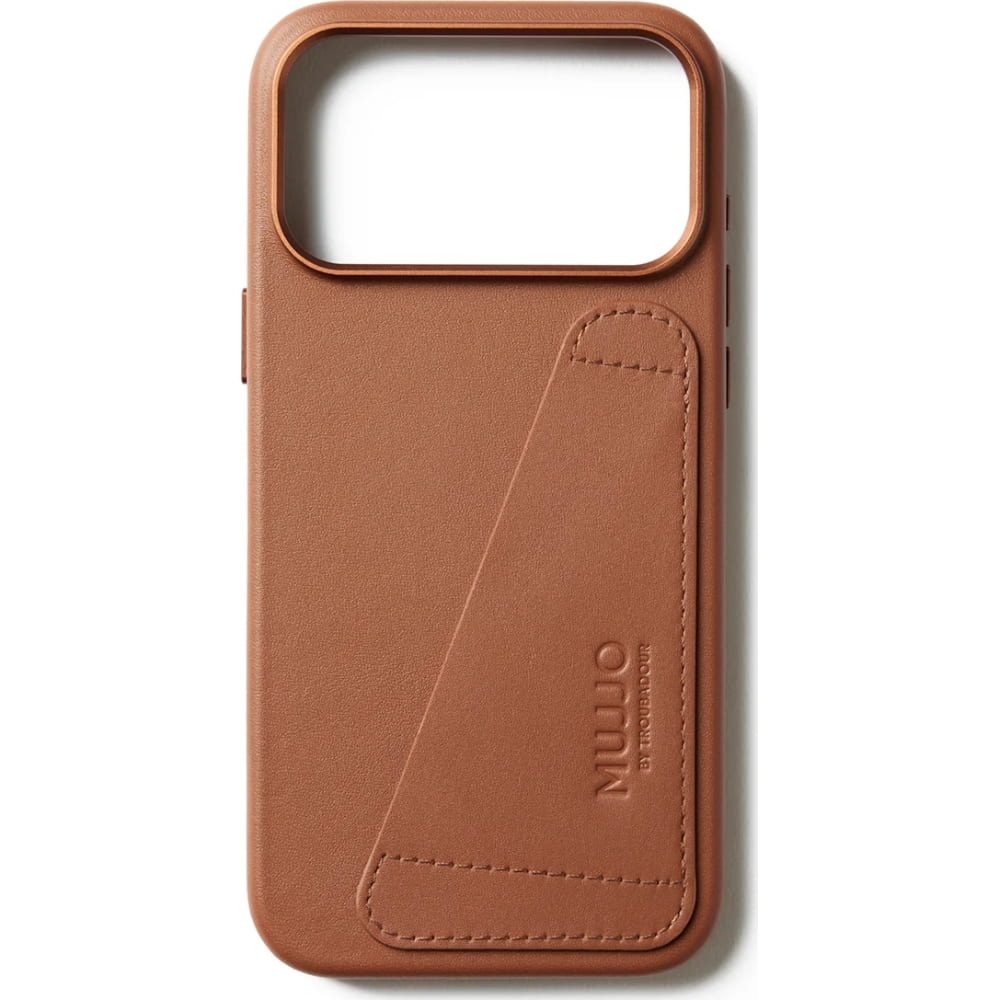 Etui Mujjo Full Leather Wallet Case MagSafe do iPhone 17 Pro Max, brązowe