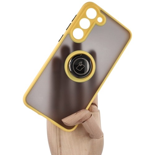 Image of Etui Bizon Case Hybrid Ring do Galaxy S23 Plus, żółte