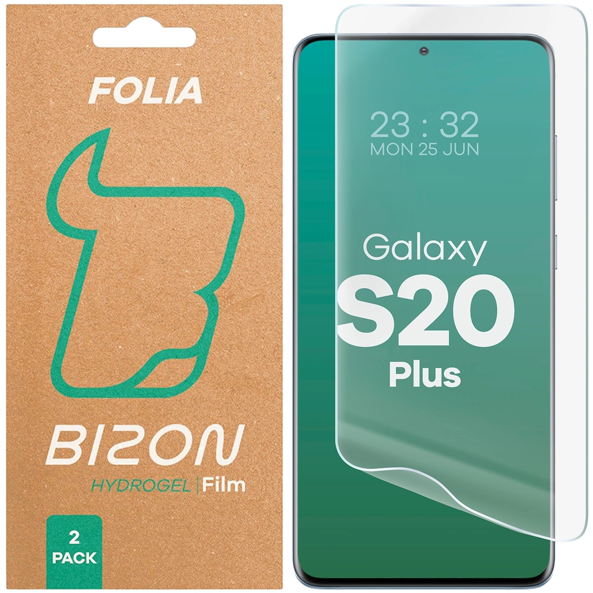 Folia hydrożelowa na ekran Bizon Film Hydrogel Front Duo do Galaxy S20 Plus, 2 sztuki