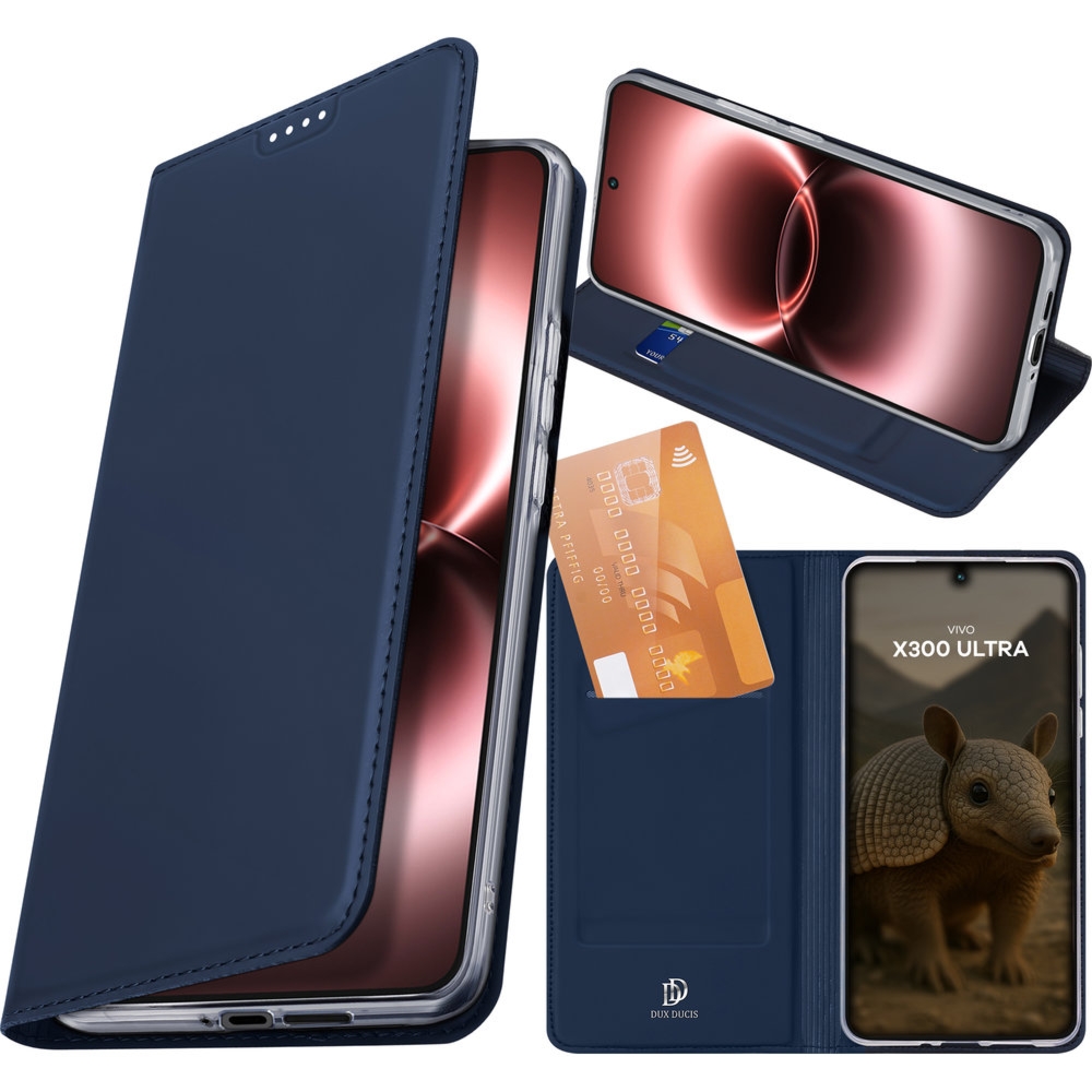 Etui z klapką Dux Ducis Skin Pro do Vivo X300 Ultra, granatowe