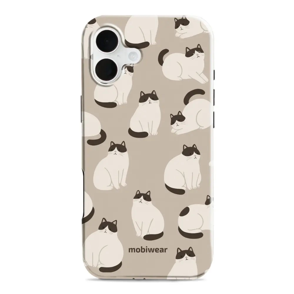 Etui ochronne do iPhone 16 Plus, Mobiwear Elite Pro, kawa miau