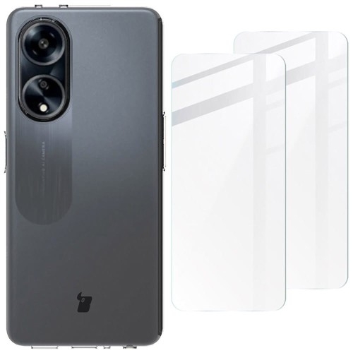 Image of Etui + 2x szkło Bizon Case Clear Pack do Oppo A98 5G, przezroczyste