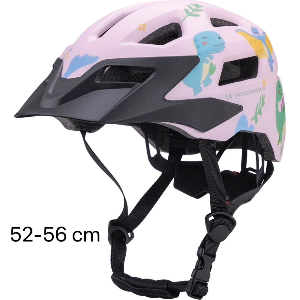 Kask rowerowy dziecięcy MTB Wozinsky HT-45RS z odpinanym daszkiem 52-56 cm,  różowy