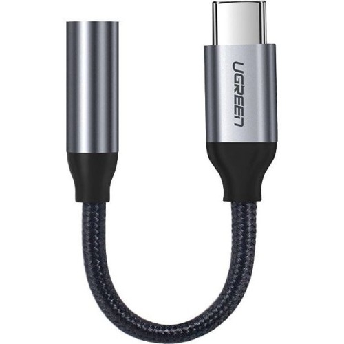 Image of Kabel / adapter Ugreen przejściówka do słuchawek mini jack na USB-C, 10cm, szary