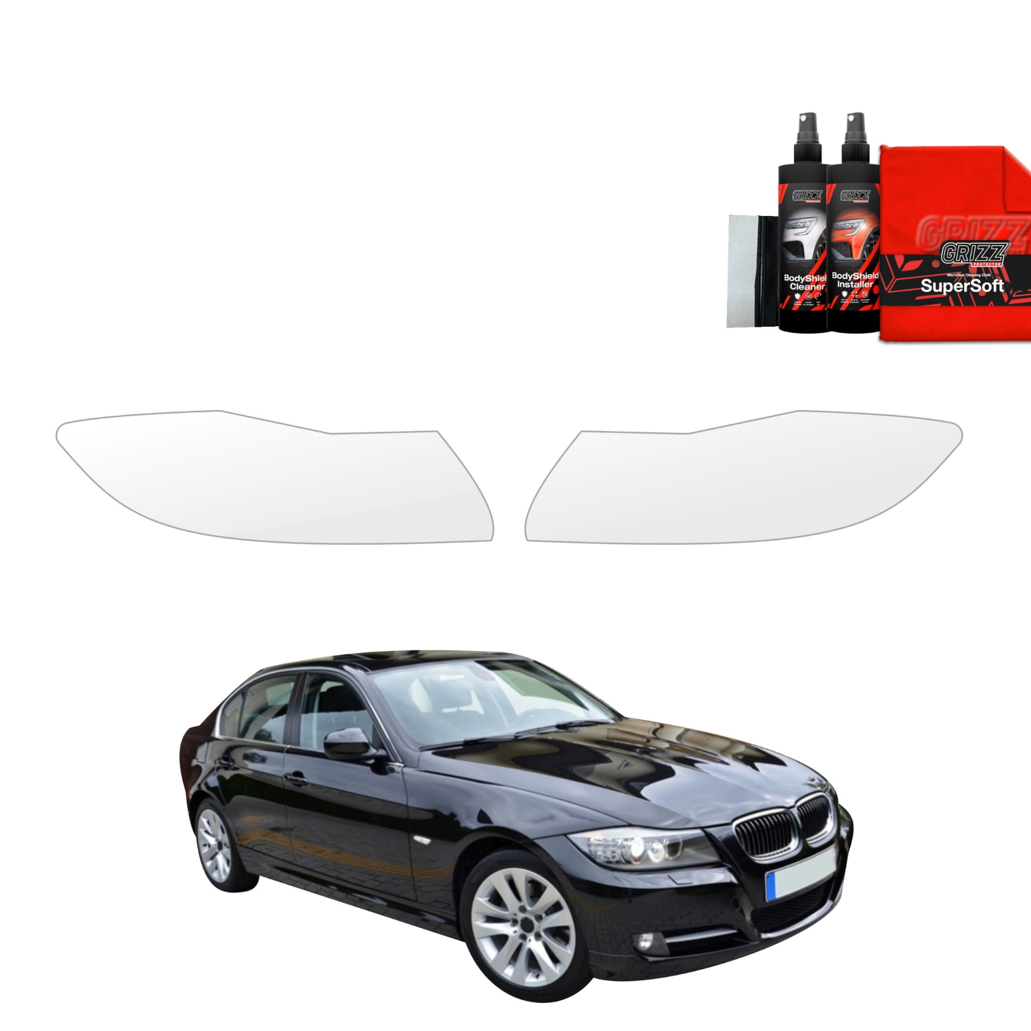 2w1 Folia ochronna na lampy Grizz Protector do BMW 3 E90 Sedan LCI (2008-2012)