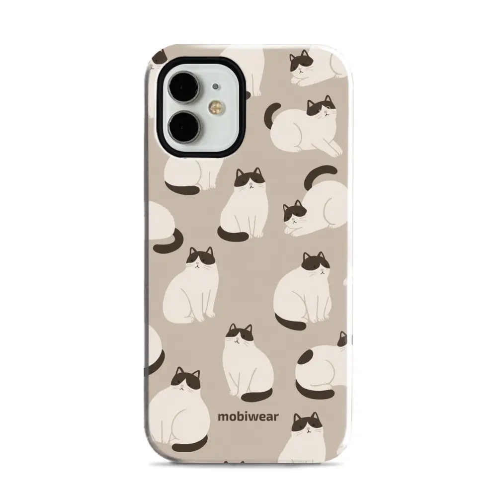 Etui ochronne do iPhone 12 Mini, Mobiwear Elite Pro, kawa miau