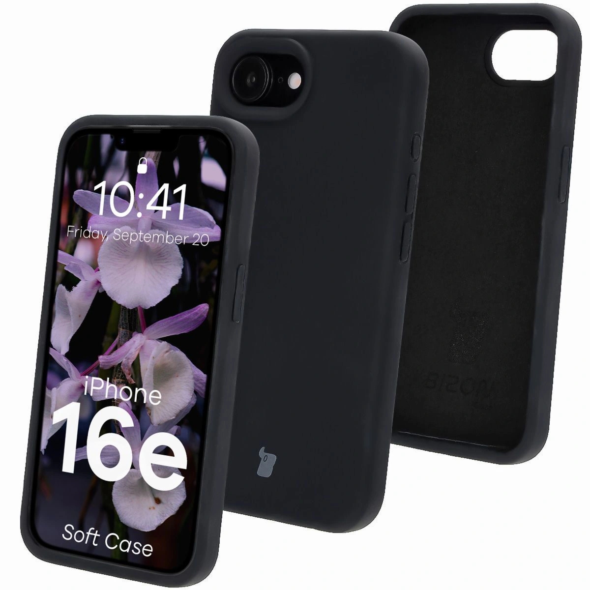 Silikonowe etui Bizon Soft Case do iPhone 17e / 16e, czarne