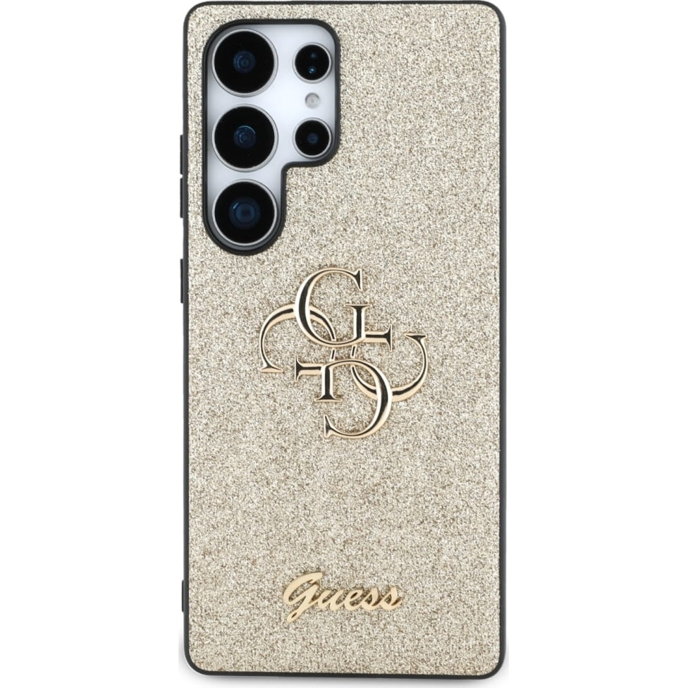 Etui Guess Glitter Script Big 4G do Galaxy S25 Ultra, złote