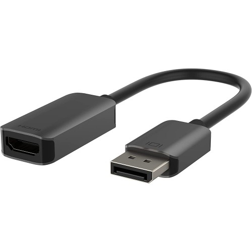 Image of Adapter Belkin Active DisplayPort 1.2 (M) / HDMI 2.0 (F) 4K/60Hz HDR 22cm, czarno-szary