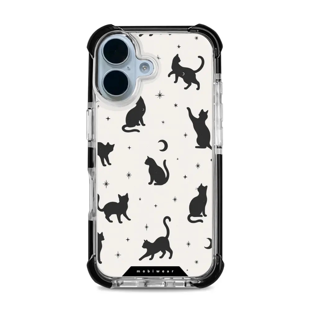 Etui ochronne do iPhone 17 do MagSafe, Mobiwear Elite Bumper, kocia noc