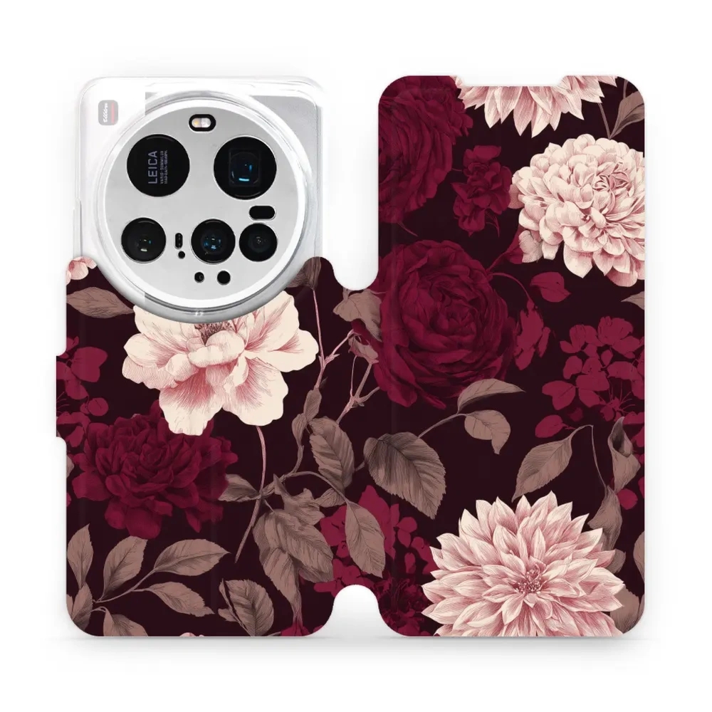 Etui z klapką do Xiaomi 15 Ultra, Mobiwear Book, wino i dalie