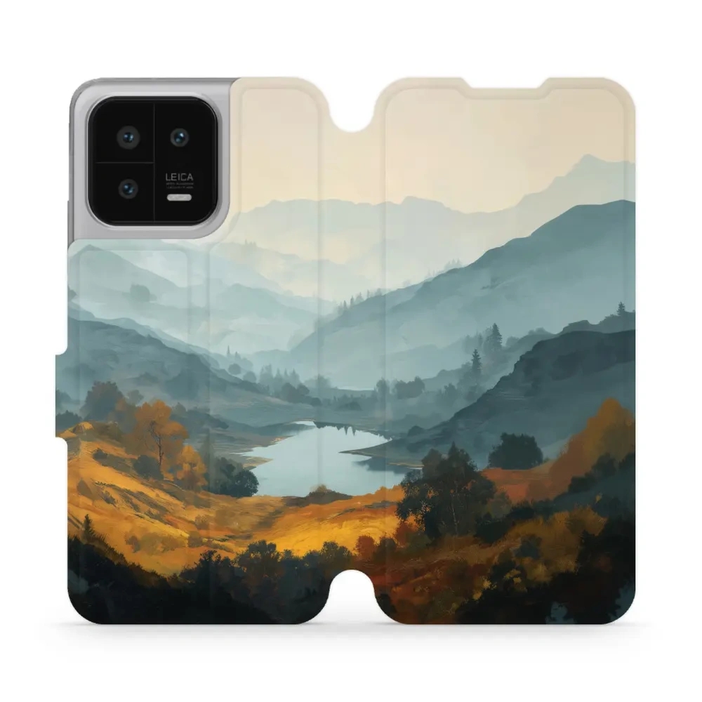Etui z klapką do Xiaomi 13, Mobiwear Book, jezioro w dolinie