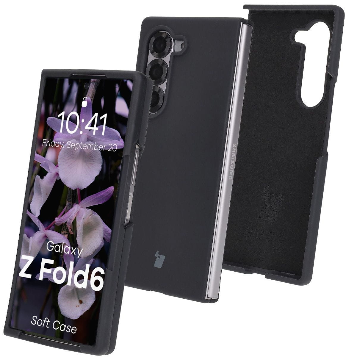 Image of Silikonowe etui Bizon Soft Case do Galaxy Z Fold6, czarne