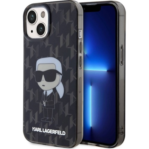 Image of Etui Karl Lagerfeld HardCase Monogram Ikonik do iPhone 15, czarne