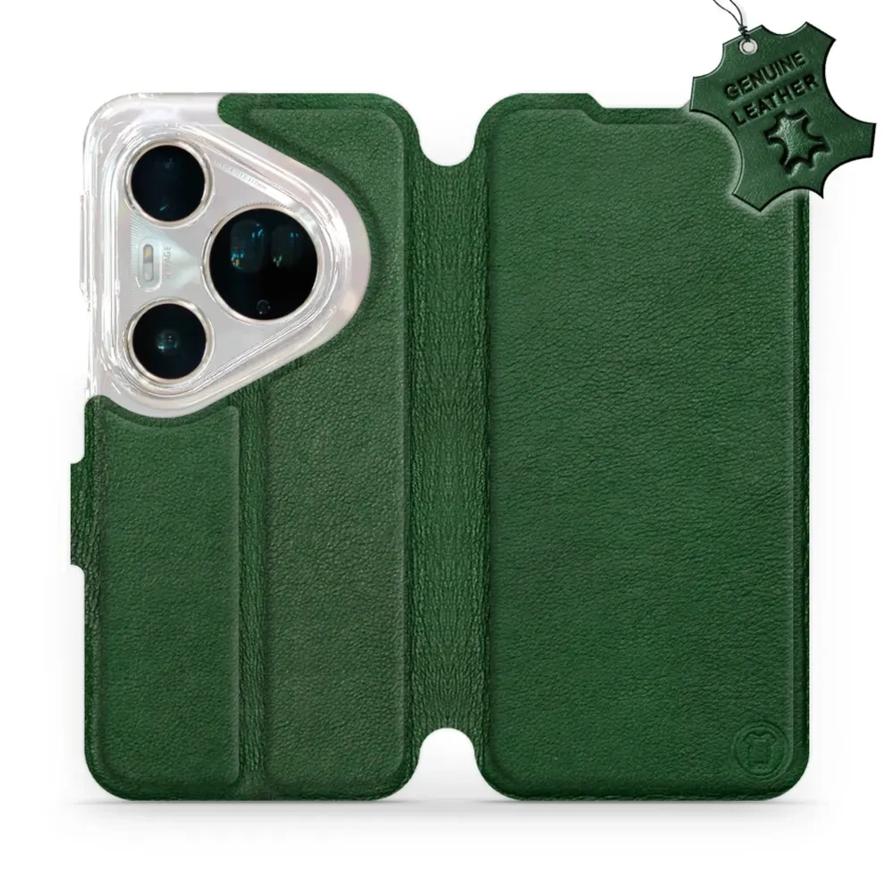 Etui z naturalnej skóry do Huawei Pura 80 Ultra, Mobiwear Leather, zielone