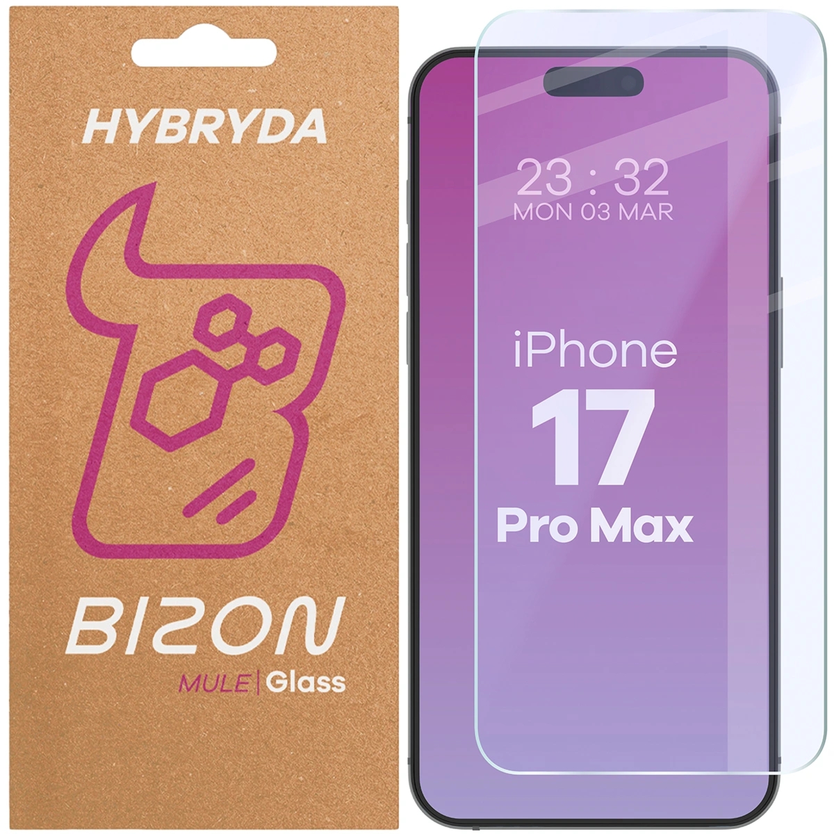 Elastyczne szkło hybrydowe Bizon Hybrid Mule do iPhone 17 Pro Max