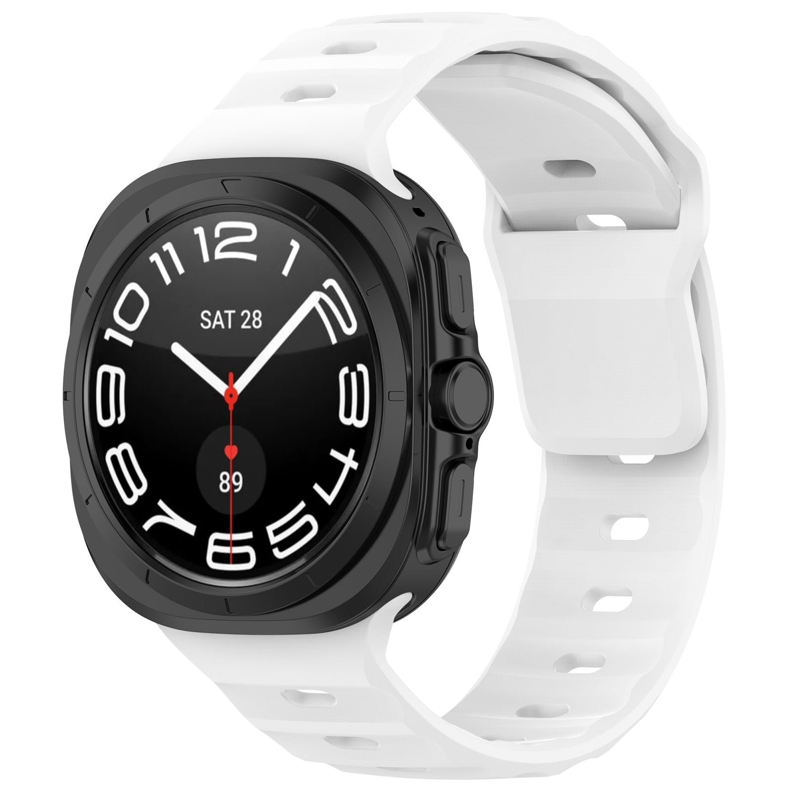 Image of Silikonowy pasek Bizon Strap Watch Silicone G do Galaxy Watch Ultra 47 mm, biały