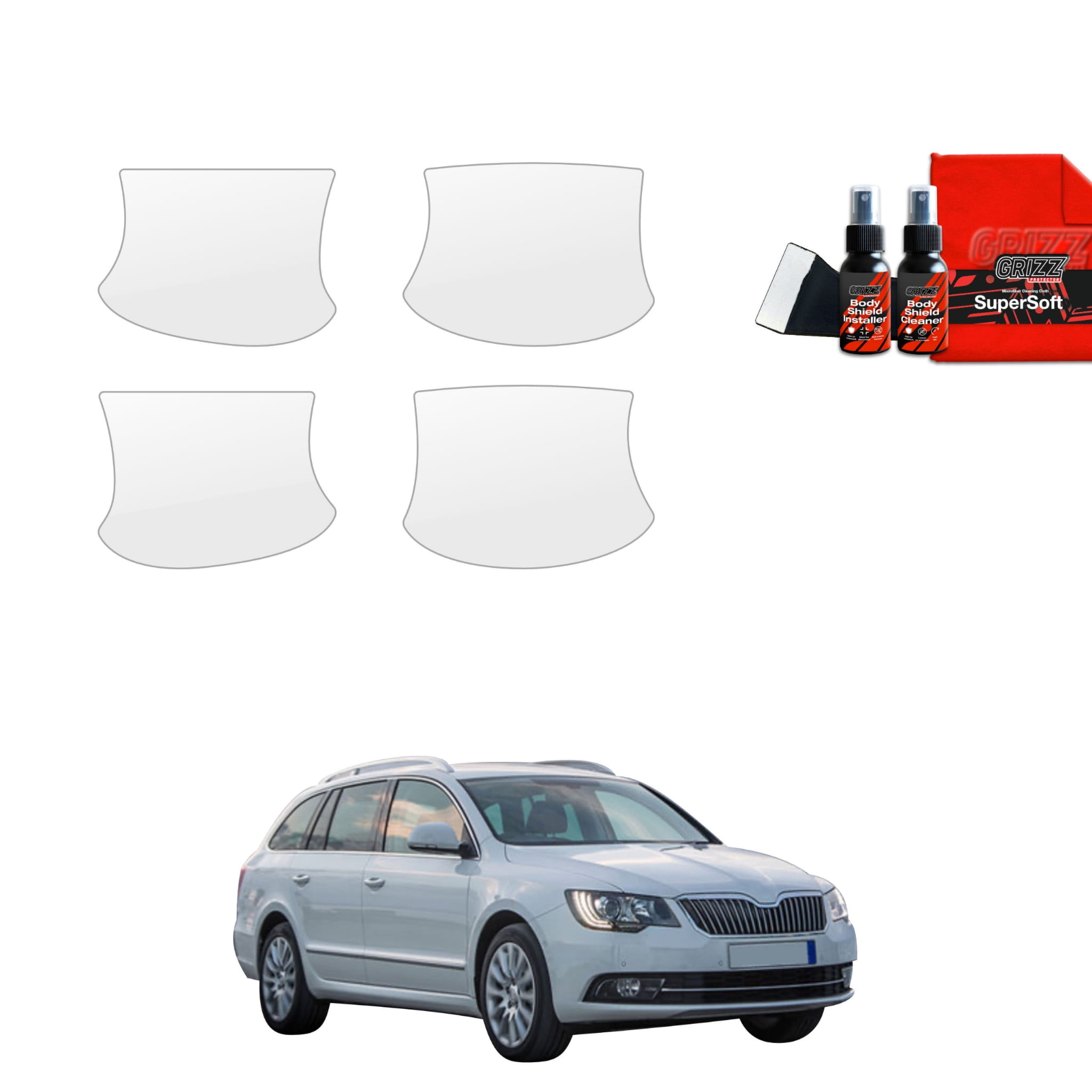 4w1 Folia ochronna pod klamki Grizz Protector do Skoda Superb 2 Kombi Facelifting (2013-2015)