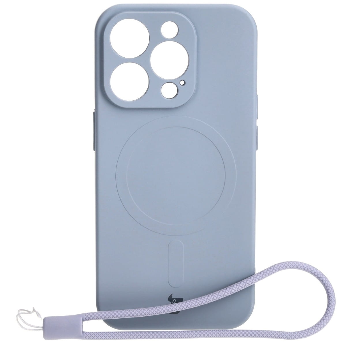 Image of Etui silikonowe z pierścieniem magnetycznym Bizon Case Silicone Magnetic do iPhone 15 Pro, szare